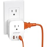 Multi Plug Outlet Extender, Surge Protector Wall Plug Splitter with 3 Electrical Outlets 3 USB Ports, PD 20W USB C Charger Block Wall Outlet Expander for Travel Home Office Dorm Room Essentials(White)